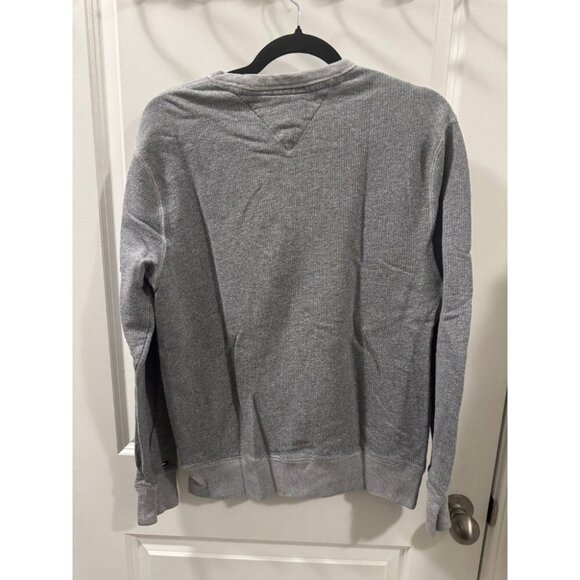 Tommy Hilfiger Sweatshirt Men's Medium Gray Waffle Knit Crewneck Casual Pullover - Picture 2 of 3